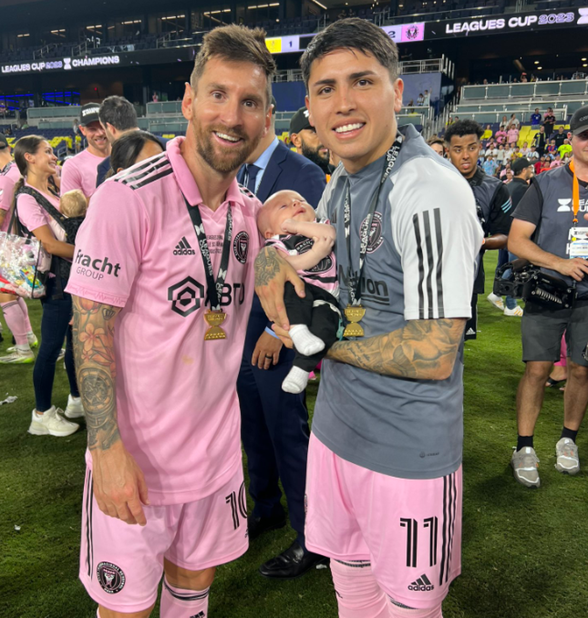 Lionel Messi y Facundo Farías, el 10 y el 11 de Inter Miami. Lionel Messi y Facundo Farías, el 10 y el 11 de Inter Miami.