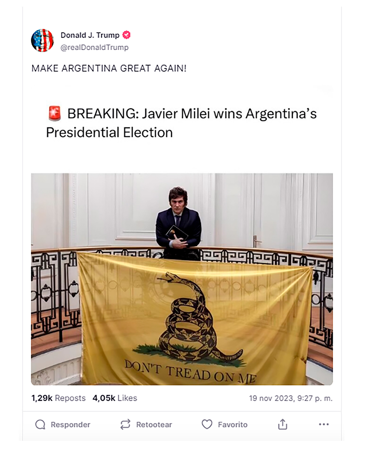 No es la primera vez que Donald Trump manifiesta su apoyo hacia Javier Milei. No es la primera vez que Donald Trump manifiesta su apoyo hacia Javier Milei.
