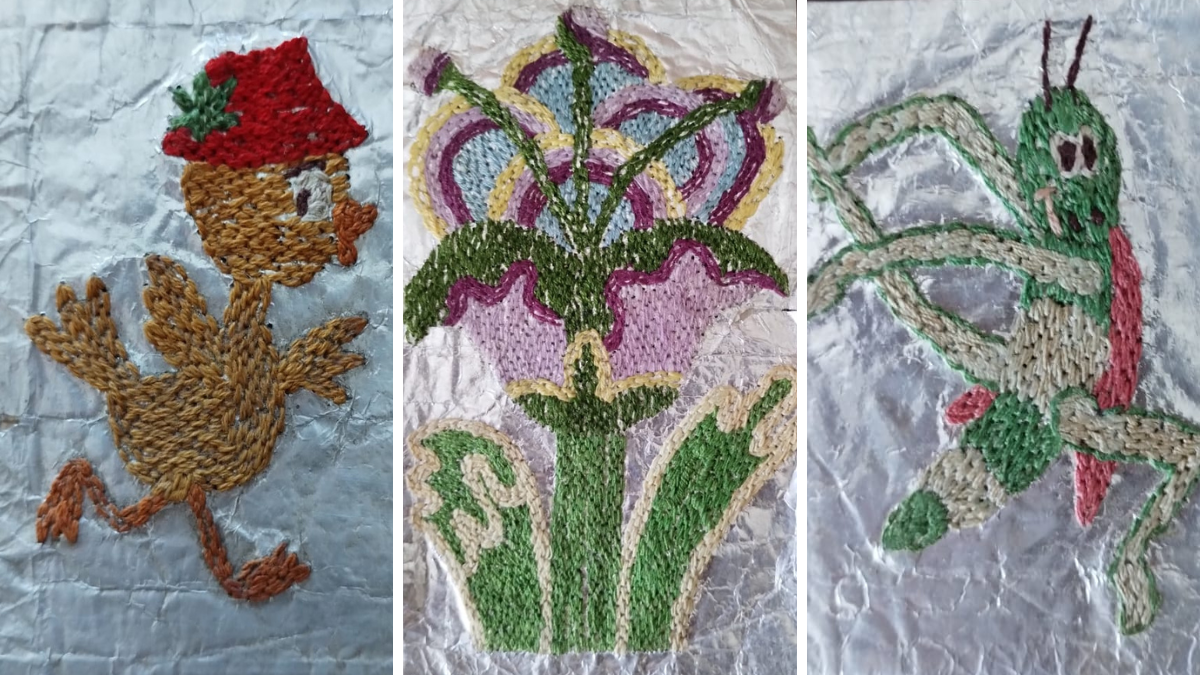 Durante el período en que permanecieron detenidas en Devoto, las mujeres realizaban bordados en papeles de cigarrillos y con hilos de toallas.