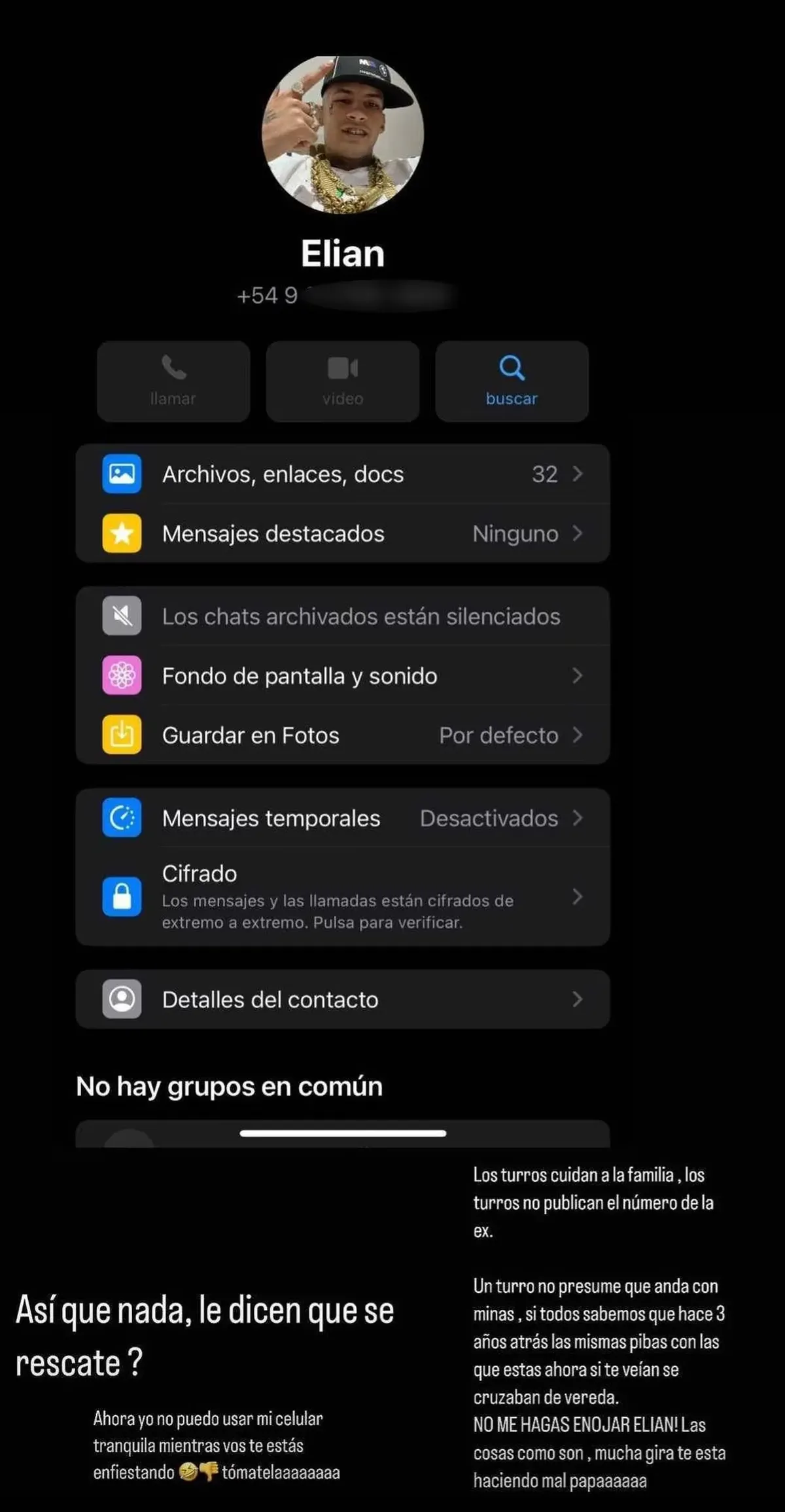 Tamara Báez decidió realizarle la misma jugada a L-Gante, y filtró su número.