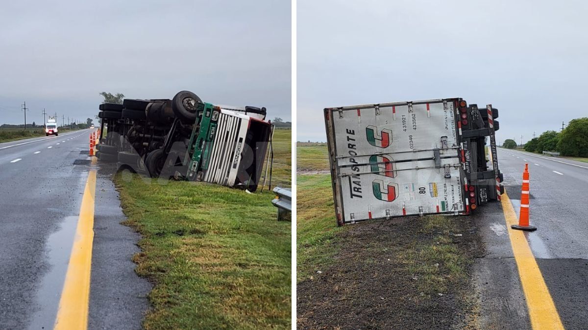 Autovía 19: volcó un camionero que hacía maniobras peligrosas y manejaba a más de 100 km por hora