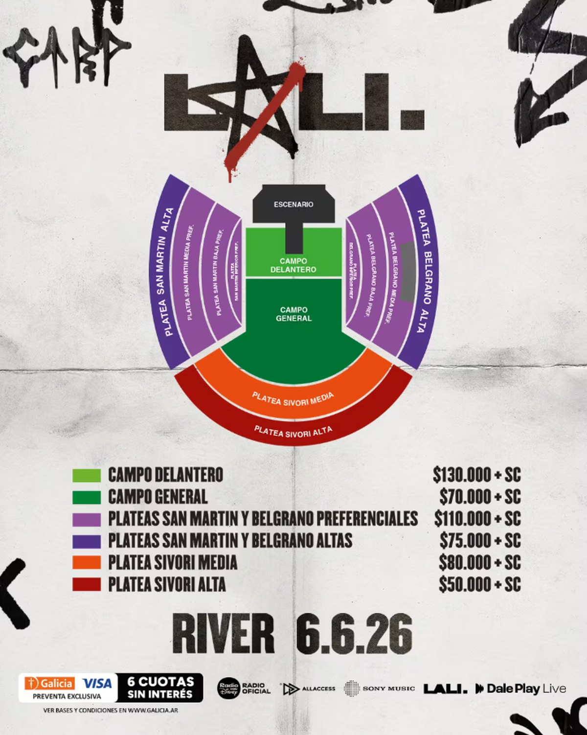 A los precios detallados se les debe sumar el costo de servicio.