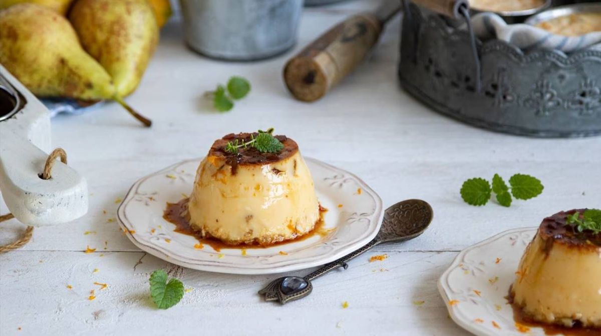 Flan de peras