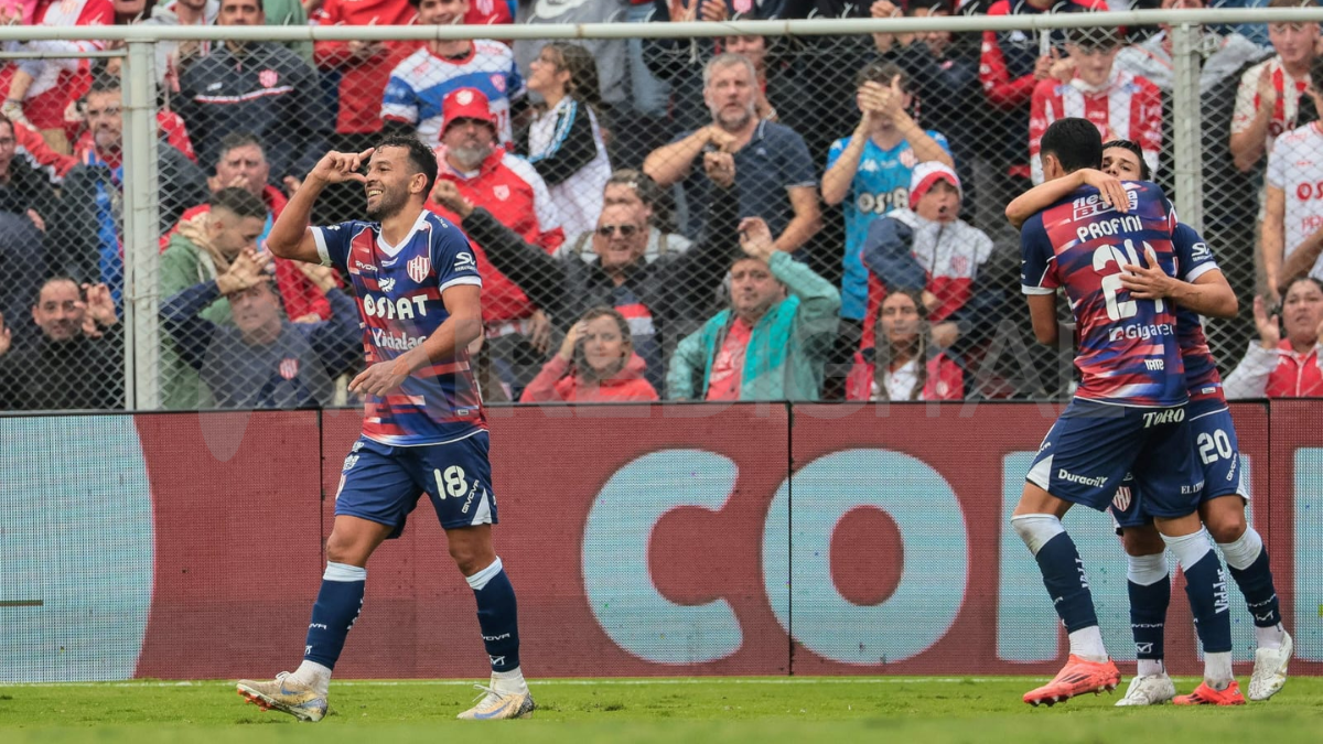 Lucas Gamba marcó el 1 a 0 de Unión frente a Central Córdoba.