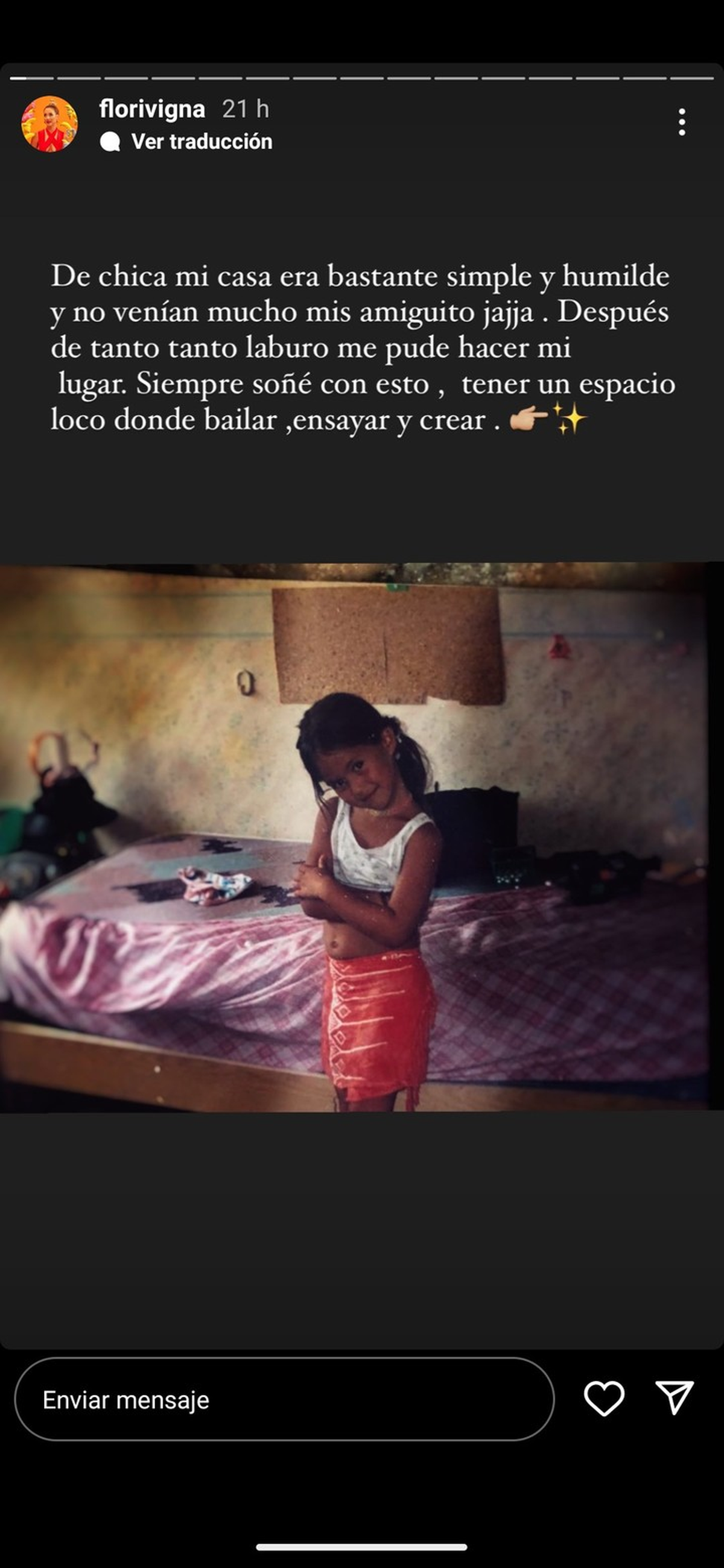 Flor Vigna habló de sus humildes orígenes.