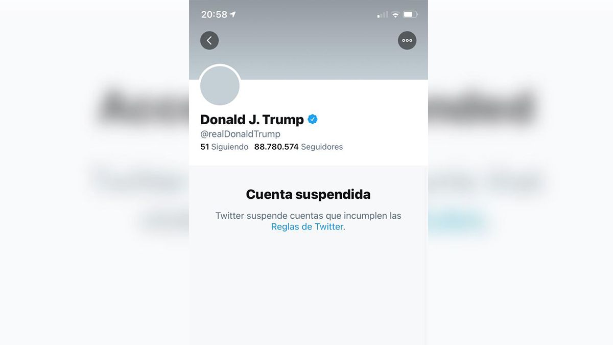 La red social Twitter suspendió permanentemente la cuenta del presidente de los Estados Unidos