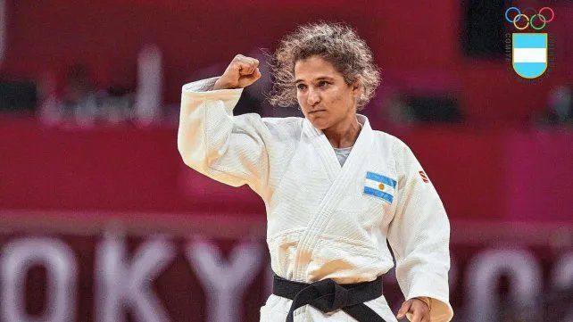 La judoca argentina terminó con molestias en su codo izquierdo