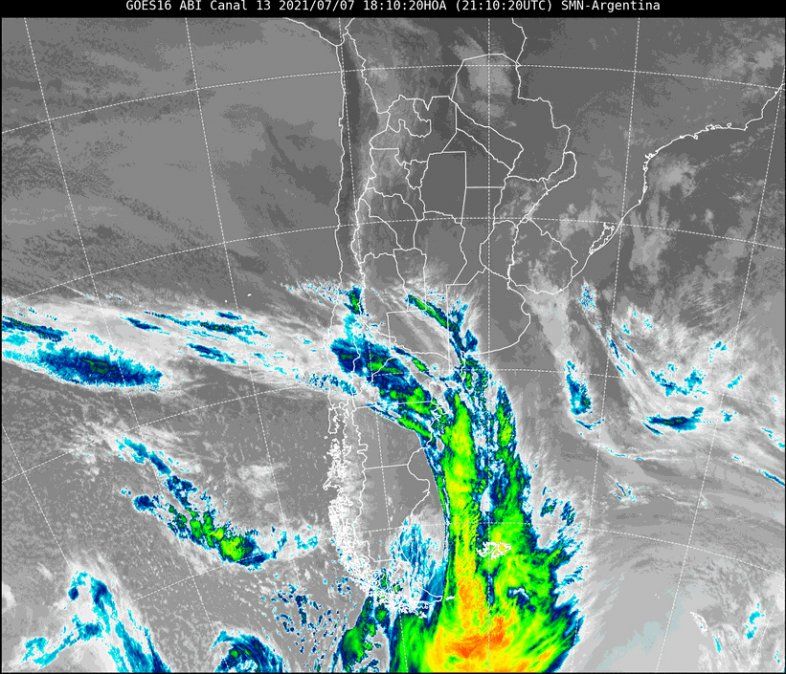 En la imagen satelital se observa poca nubosidad en nuestra provincia.