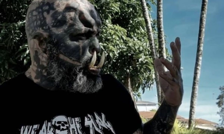 Un tatuador transformó su cara para parecerse a un orco Un tatuador transformó su cara para parecerse a un orco