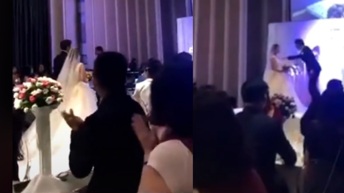 Viral: proyecta video de infidelidad de la novia en su boda