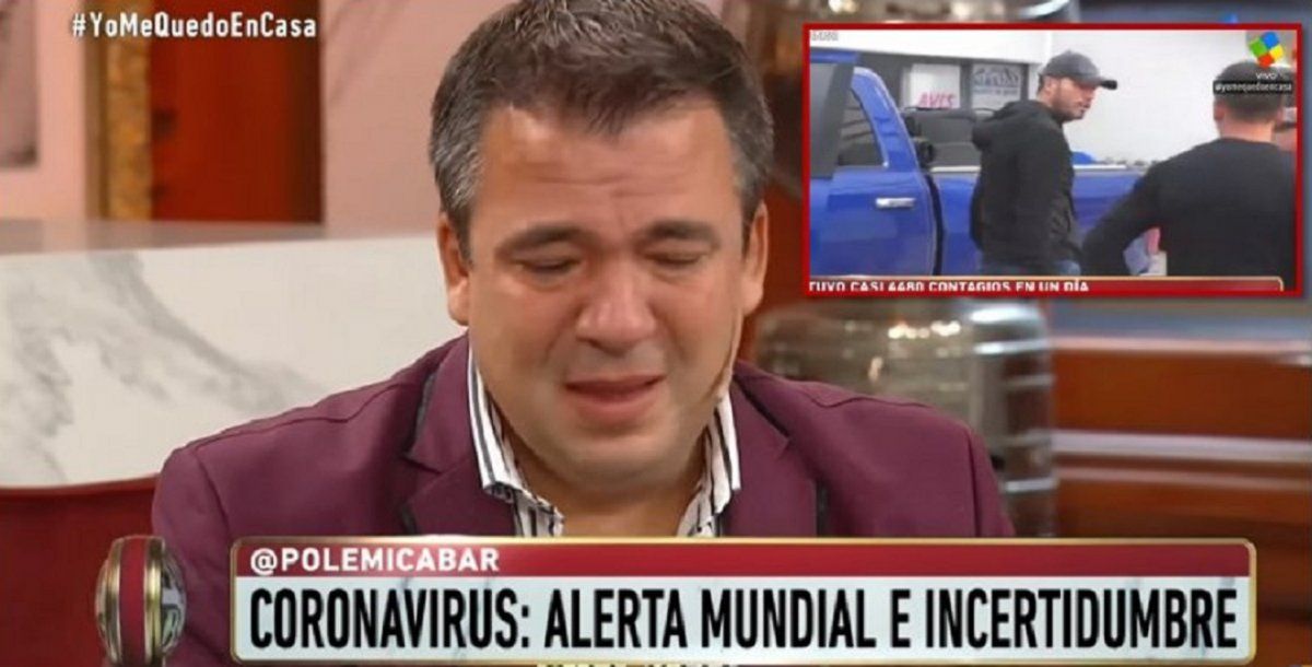 Recondo rompió en llanto al aire por la cuarentena de Tinelli: No te podés ir a Esquel