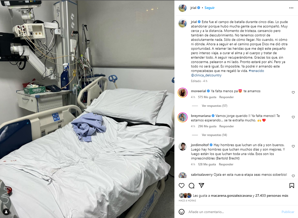 Jorge Rial realizó un reflexivo descargo luego de su infarto el último sábado.