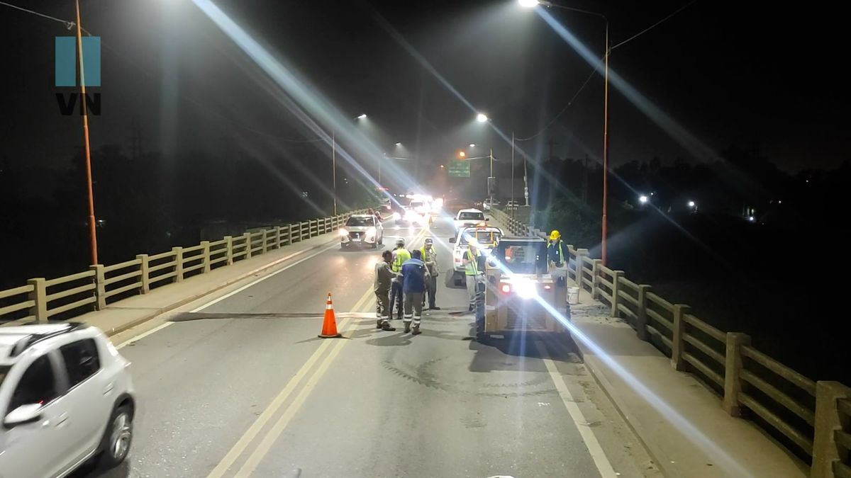 Vialidad Nacional finalizó este jueves por la madrugada la primera parte de las tareas en la junta y apoyo deteriorado debido a una grieta del Puente Carretero﻿.