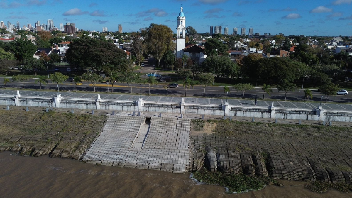 Vista de las obras finalizadas en la Costanera Oeste de Santa Fe.