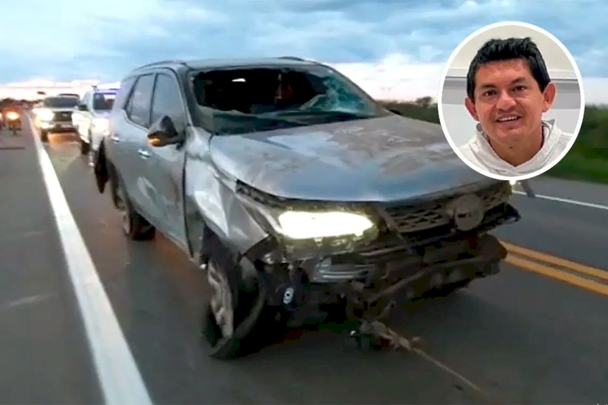 Luis Rodríguez sufrió un accidente con su camioneta.