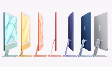 Los nuevos iMac M1 puede seleccionarse en una gran variedad de colores. Los nuevos iMac M1 puede seleccionarse en una gran variedad de colores.