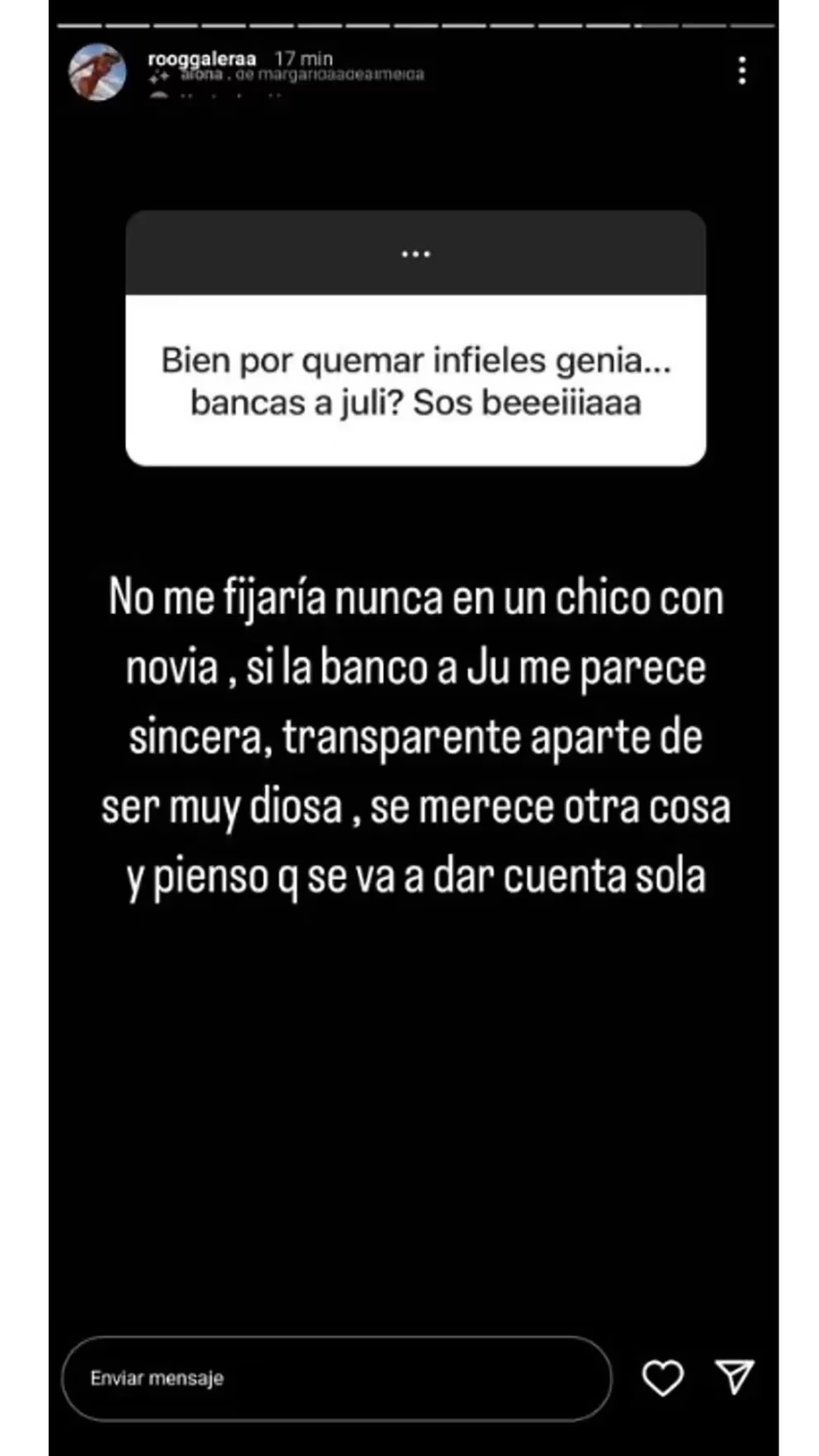 Romina habló de su vínculo con Lucca Bardelli.