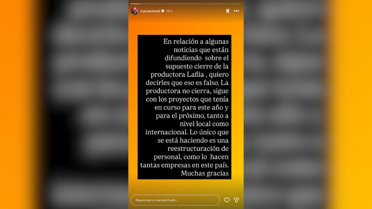 Marcelo Tinelli hizo un posteo en su cuenta de Instagram y le puso fin a las especulaciones. Marcelo Tinelli hizo un posteo en su cuenta de Instagram y le puso fin a las especulaciones.