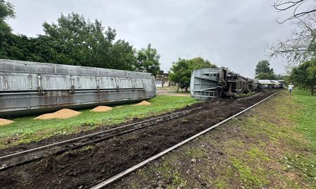 Los vagones que volcaron terminaron muy cerca de las viviendas lindantes con las vías, en esa zona del ejido urbano de la ciudad de Santa Fe. Los vagones que volcaron terminaron muy cerca de las viviendas lindantes con las vías, en esa zona del ejido urbano de la ciudad de Santa Fe.