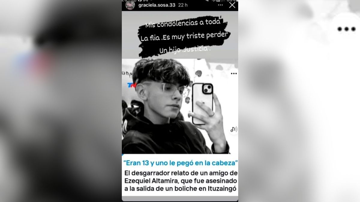 Graciela Sosa se solidarizó con la familia de la víctima en las redes sociales. Graciela Sosa se solidarizó con la familia de la víctima en las redes sociales.