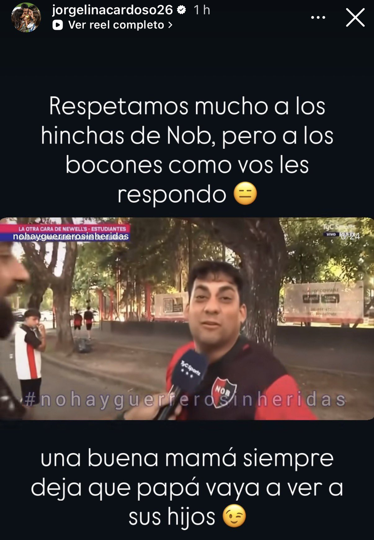 La picante historia de Jorgelina Cardoso después del gol de Di María a Newell’s.
