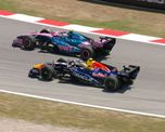 Hadjar superando a Franco Colapinto en el GP de Barcelona. Hadjar superando a Franco Colapinto en el GP de Barcelona.