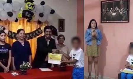 Video viral: terminó la primaria y su familia le organizó una ceremonia de graduación en casa para darle su diploma. Video viral: terminó la primaria y su familia le organizó una ceremonia de graduación en casa para darle su diploma.