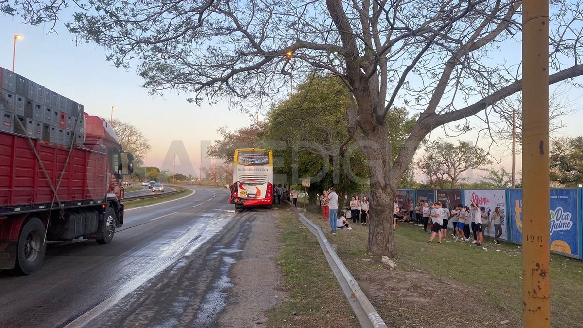 Tras el choque, los chicos debieron esperar un nuevo colectivo para volver a Entre Ríos.