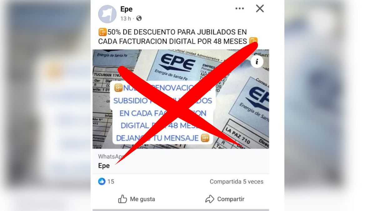 Desde la EPE advirtieron que circulan publicaciones en redes sociales con descuentos para el pago de la boleta Desde la EPE advirtieron que circulan publicaciones en redes sociales con descuentos para el pago de la boleta