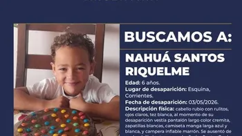El Ministerio de Seguridad informó este lunes que activó el Alerta Sofía por la desaparición de Nahuá Santos Riquelme, un niño de 6 años que se lo llevó su padre, Josias Santos Regis, tras asesinar a otro hombre en la provincia de Corrientes.