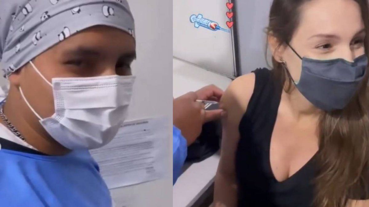 Pampita recibió la primera dosis.