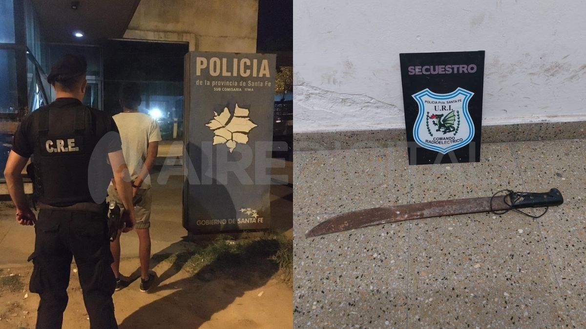 Detuvieron a un hombre de 30 años que descartó un machete en la calle.