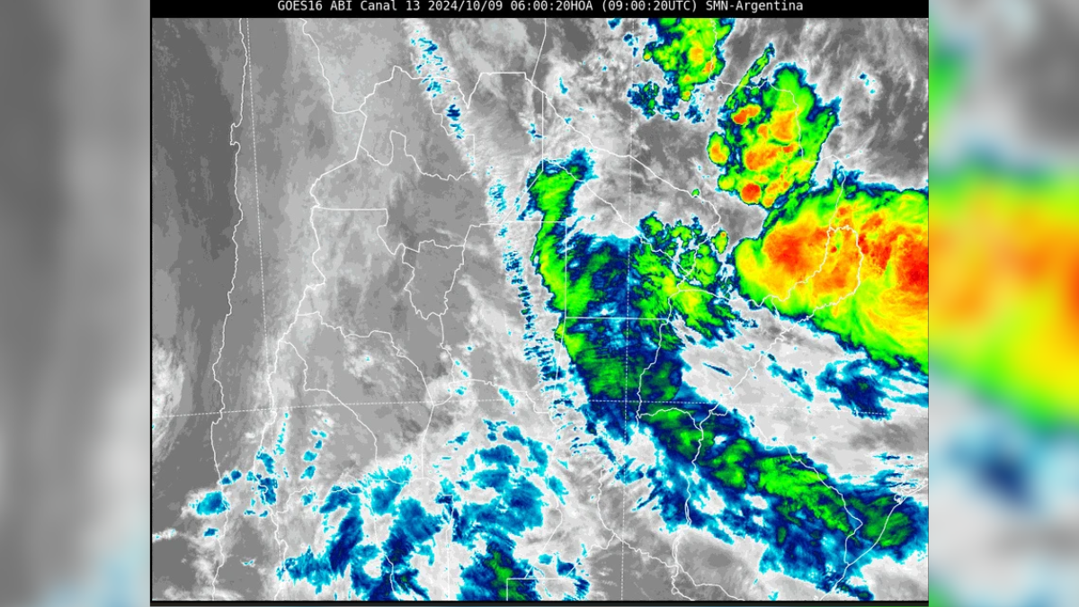 La imagen satelital muestra abundante nubosidad asociada a inestabilidad en toda la región. La imagen satelital muestra abundante nubosidad asociada a inestabilidad en toda la región.