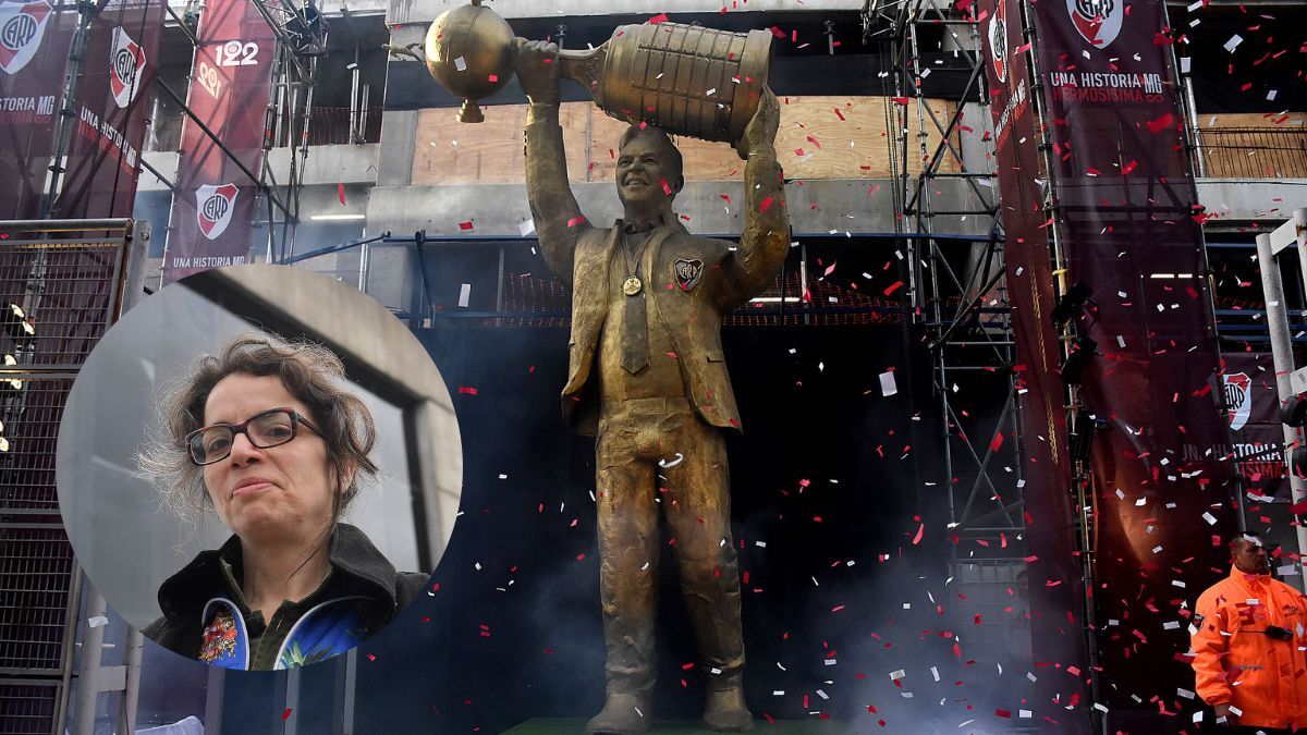 La artista que realizó la estatua de Marcelo Gallardo