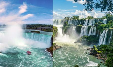 Las Cataratas del Niágara impactan por la potencia y velocidad de su caudal, con caídas de hasta 58 metros en la frontera entre Canadá y Estados Unidos. Las Cataratas del Niágara impactan por la potencia y velocidad de su caudal, con caídas de hasta 58 metros en la frontera entre Canadá y Estados Unidos.