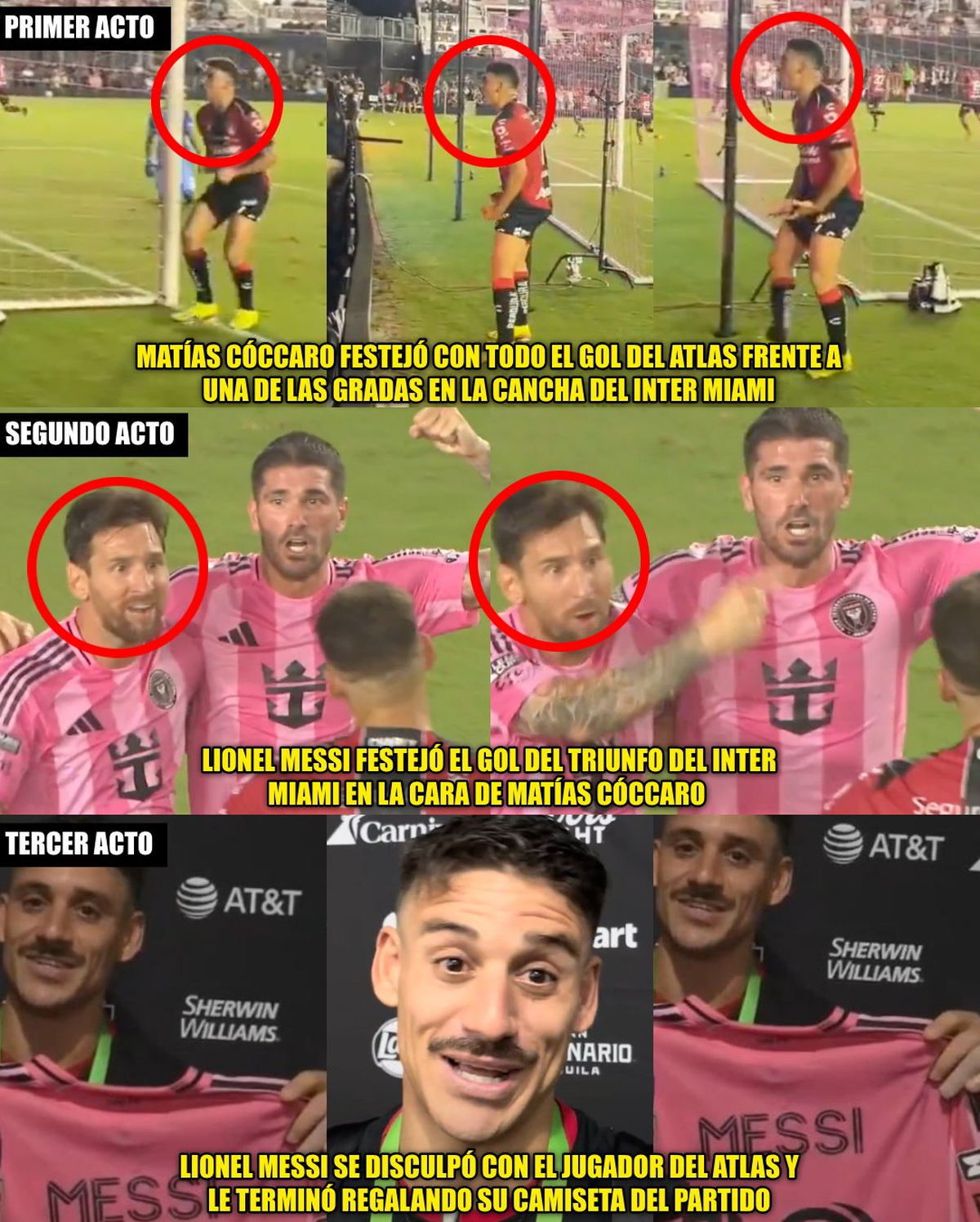 La secuencia del enojo de Lionel Messi con Matías Cóccaro que se llevó la camiseta del rosarino. La secuencia del enojo de Lionel Messi con Matías Cóccaro que se llevó la camiseta del rosarino.