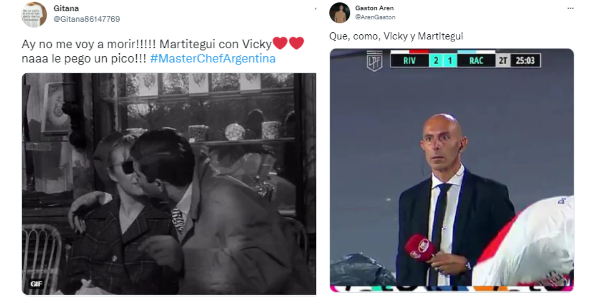 Los memes del beso entre Vicky Xipolitakis y Germán Martitegui.