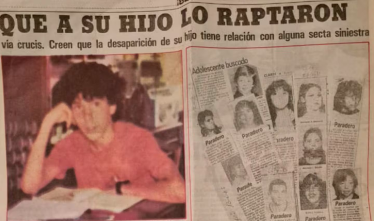La publicación en una revista que informaba la desaparición de Diego (Foto: Gentileza Clarín). La publicación en una revista que informaba la desaparición de Diego (Foto: Gentileza Clarín).