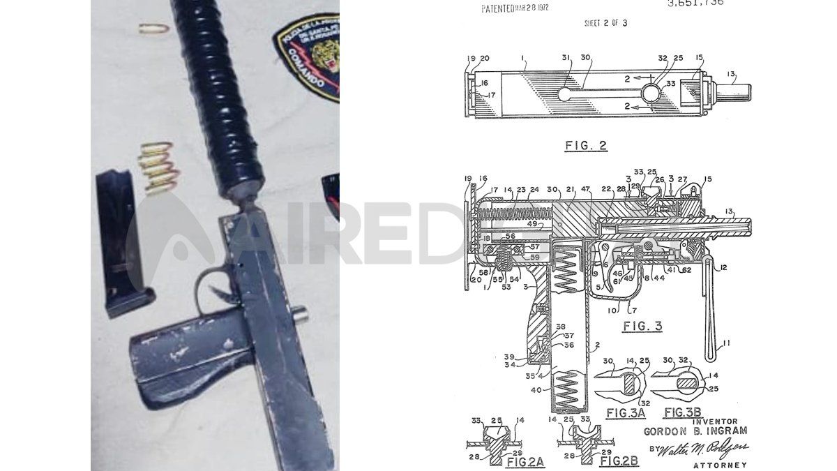 Otro ejemplo de las ametralladoras caseras que se fabrican armeros clandestinos en Rosario.