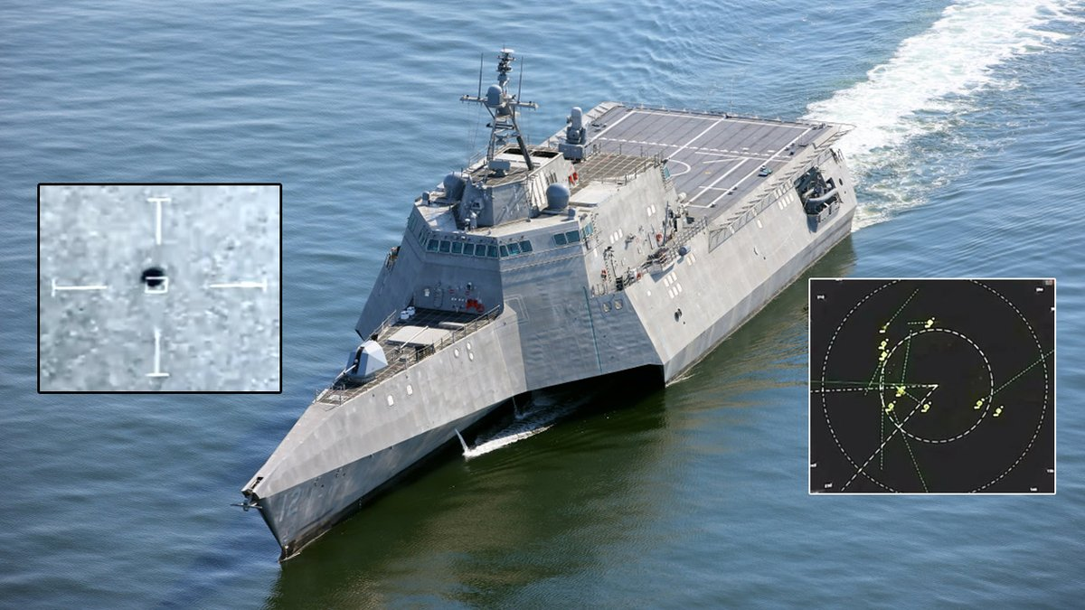 Imágenes confirmadas por el Pentágono: 14 ovnis rodearon un barco de guerra
