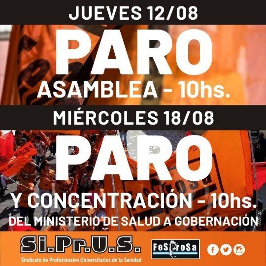 Tras la votación de más de mil profesionales de la salud, más del 98% definió iniciar protestas.