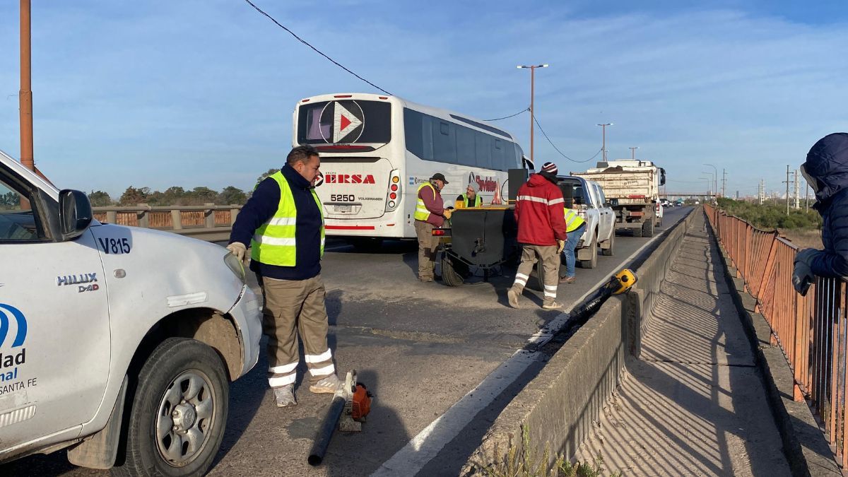 Las tareas de reparación se realizaron sobre la Ruta Nacional N° 168