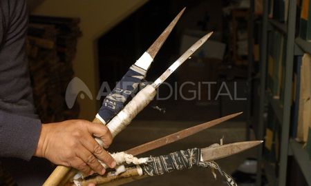 Una imagen que muestra las chuzas que se emplearon en la matanza de trece presos. Una imagen que muestra las chuzas que se emplearon en la matanza de trece presos.