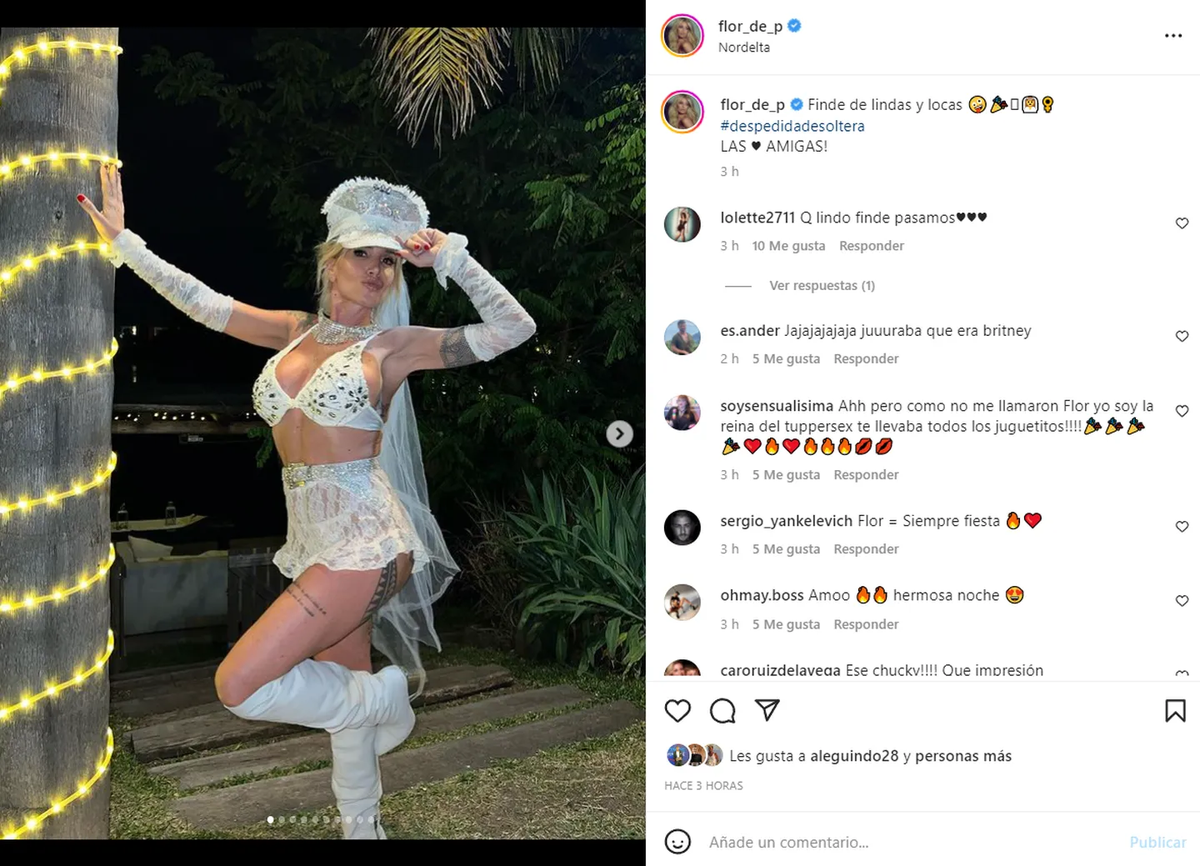 Florencia Peña tuvo su despedida de soltera. (Foto: Captura Instagram /flor_de_p)