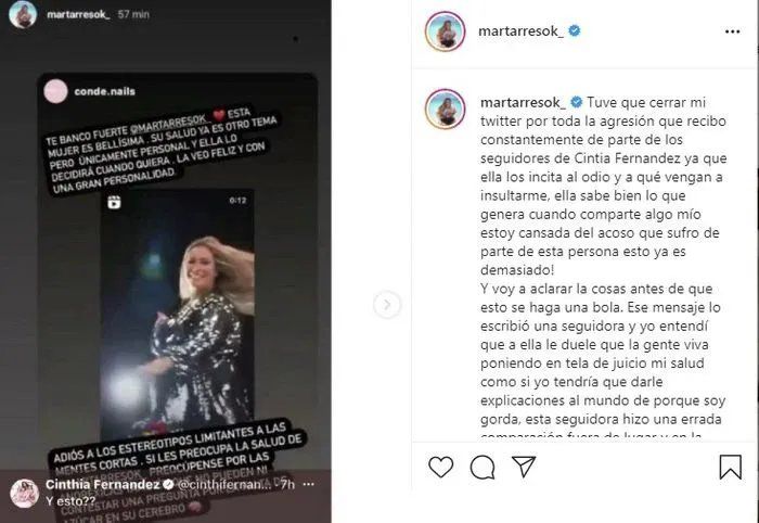 El descargo de Mar Tarrés contra Cinthia Fernández.