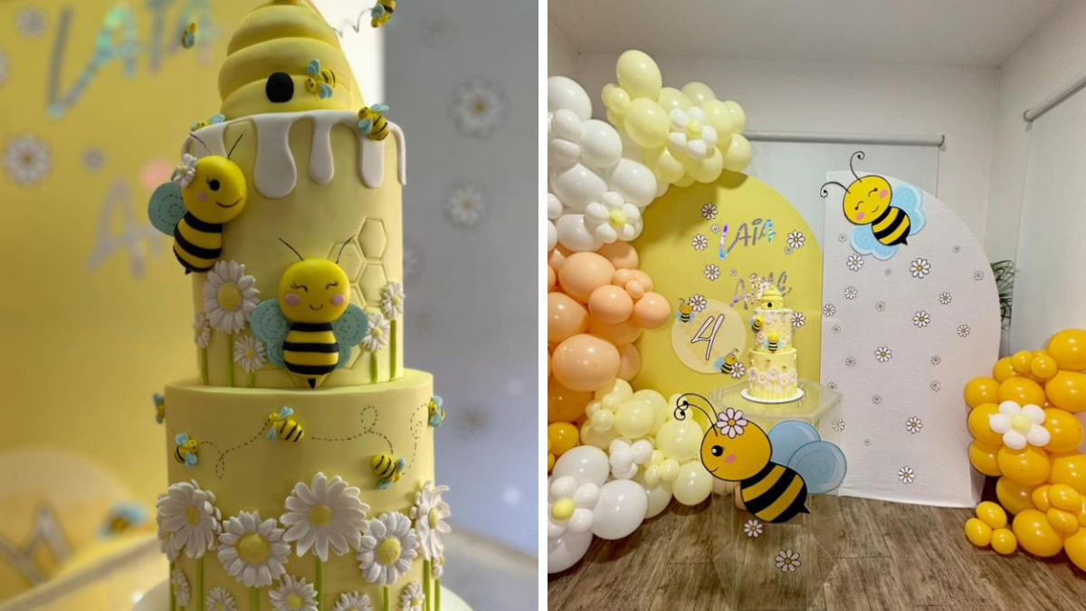 La temática de la fiesta de Aimé y Laia era sobre abejas. La temática de la fiesta de Aimé y Laia era sobre abejas.