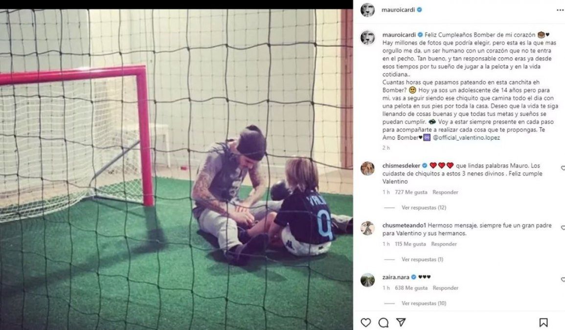 Mauro Icardi sorprendió a Valentino López con un sentido mensaje.