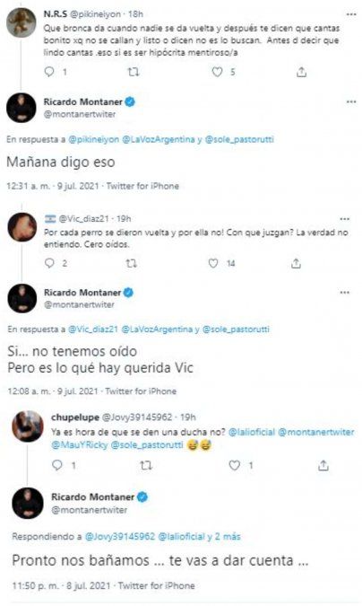 Ricardo Montaner respondió a los usuarios que los criticaban por su participación en La Voz Argentina.
