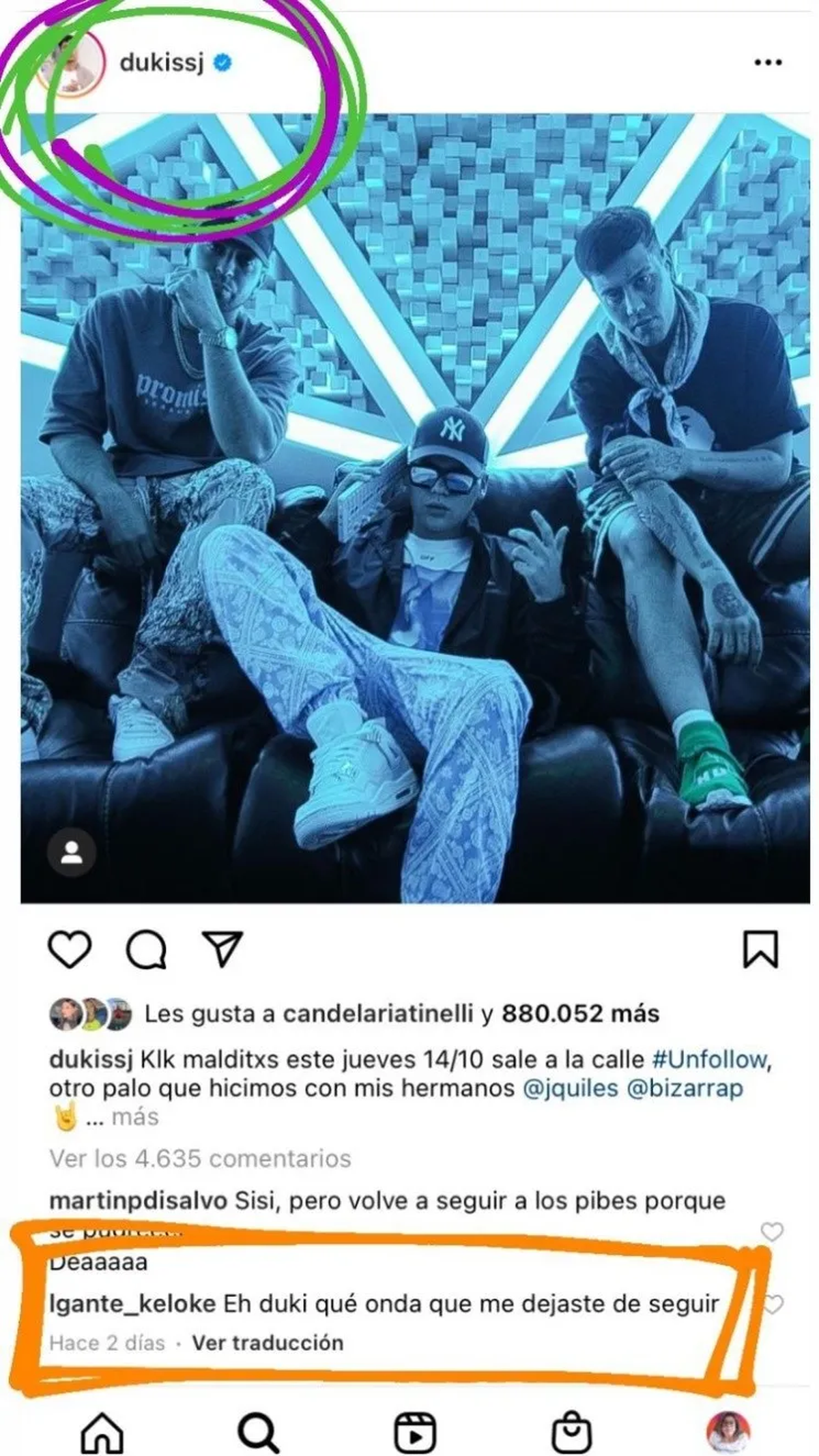 El comentario fue descubierto por Juariu, la periodista de espectáculos.