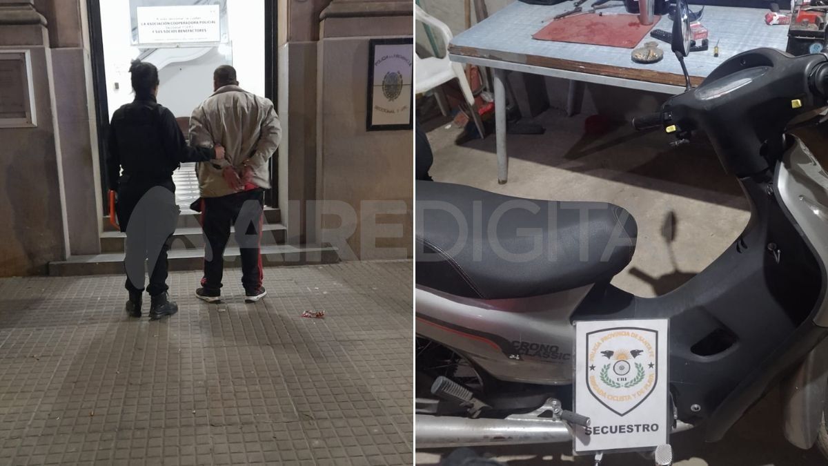 Detuvieron a un hombre de 32 años e incautaron la moto robada.